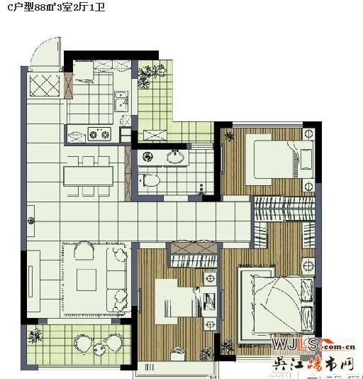 卓锦兰香高层户型88-128㎡均价9000/㎡