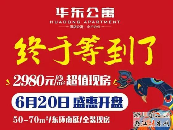 华东公寓6月20日开盘，均价2980元/平起
