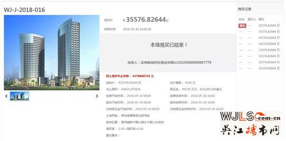 吴江两日土拍吸金20.93亿！最高楼面价13503元/平！