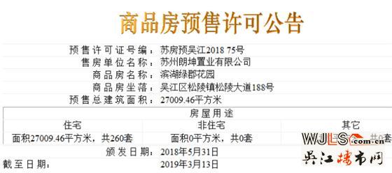 昨日吴江两盘领预售证,今日一盘将加推