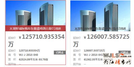 吴江太湖新城2宗地块终止竞拍公告