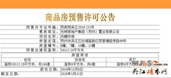 光樾华庭240套住宅领证  预计11月中下旬加推