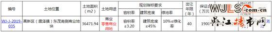 吴江盛泽新挂1宗零售商业用地 12月31日开拍