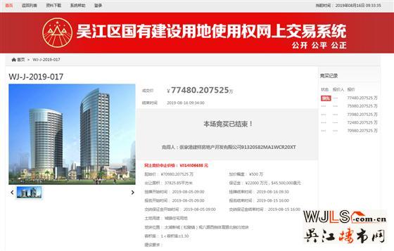 吴江土拍!楼面价15819元/㎡!建发首进吴江连下两城!