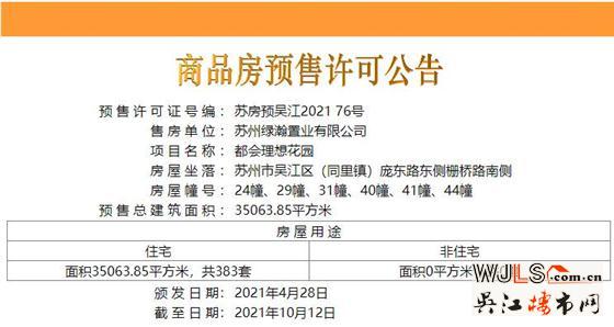 绿地理想城领预售证  备案均价19156元/㎡