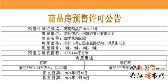 四季悦湖花园领预售证 备案均价20071.87元/平米