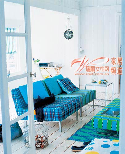 清凉客厅 风格布艺蓝色攻略